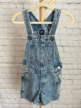 GAP Kids Girls Denim Short Overalls